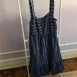 Blue and white striped dress size L